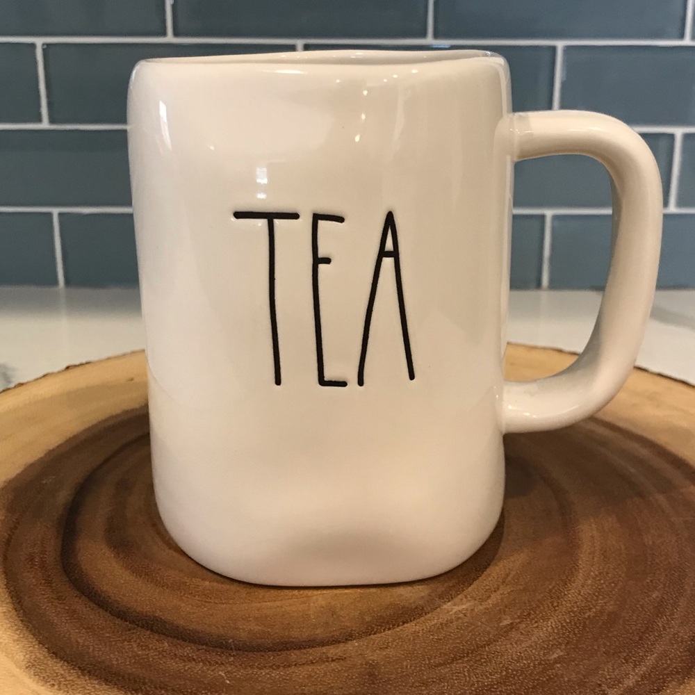 Rae Dunn TEA Mug White Ceramic Coffee Tea Farmhouse